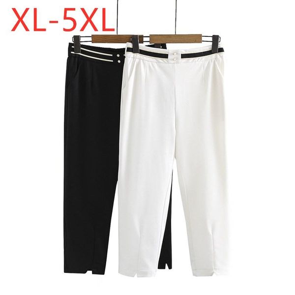 women's pants & capris 2021 ladies summer plus size cropped for women large slim elastic casual white black trousers 3xl 4xl 5xl, Black;white
women's pants & capris 2021 ladies summer plus size cropped for women large slim elastic casual white black trousers 3xl 4xl 5xl, Black;white