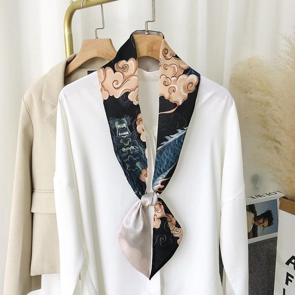 new 2021 brand scarfs foulard women silk scarf fashion lady scarves soft shawls bandana hijab bag sjaal poncho, Blue;gray