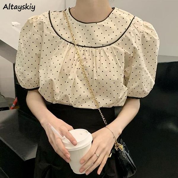 women's blouses & shirts women korean style polka dot puff sleeve lovely retro button trendy streetwear elegant summer all-match leisu, White
women's blouses & shirts women korean style polka dot puff sleeve lovely retro button trendy streetwear elegant summer all-match leisu, White