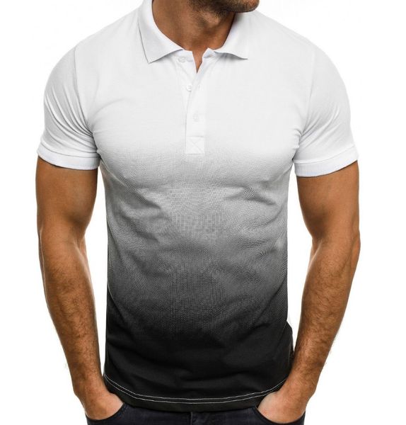 men's fashion t-shirt sports lapel gradient tees casual short-sleeved tees breathable comfortable polo shirt summer 2021, White;black
men's fashion t-shirt sports lapel gradient tees casual short-sleeved tees breathable comfortable polo shirt summer 2021, White;black