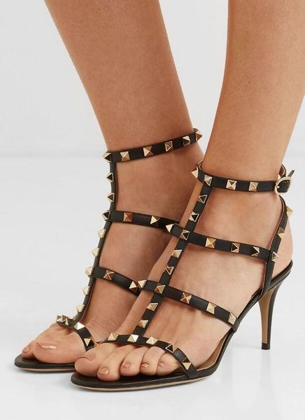 perfect summer rock stud 70mm leather sandals high heels women rivets strappy gladiator sandalias studs party wedding with box, Black
perfect summer rock stud 70mm leather sandals high heels women rivets strappy gladiator sandalias studs party wedding with box, Black