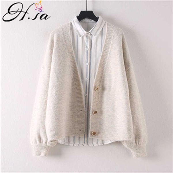 hsa women autumn winter cardigans v neck lantern sleeve sueter mujer korean fashion oversize sweater caridigan knitwear 210716, White;black
hsa women autumn winter cardigans v neck lantern sleeve sueter mujer korean fashion oversize sweater caridigan knitwear 210716, White;black