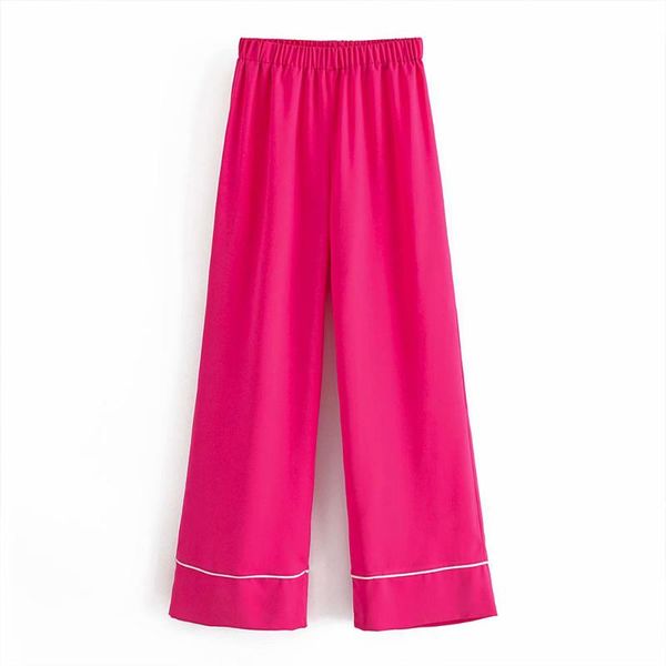 women's pants & capris za women 2021 chic fashion solid color wide-leg pajama vintage high waist side pockets female trousers mujer, Black;white 
women's pants & capris za women 2021 chic fashion solid color wide-leg pajama vintage high waist side pockets female trousers mujer, Black;white