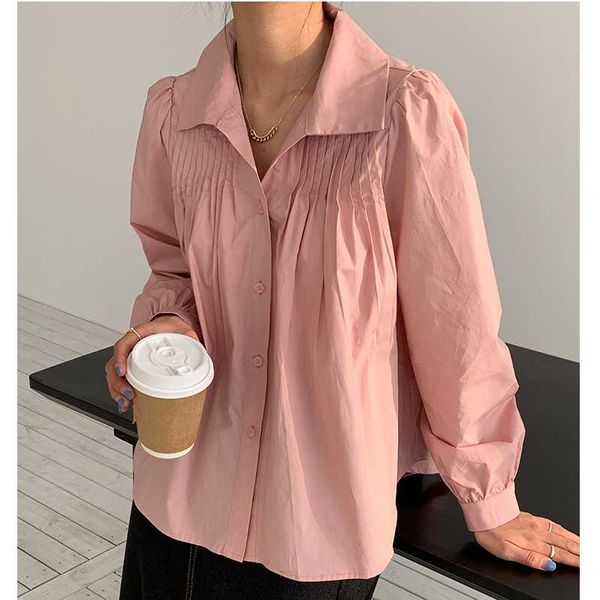 women's t-shirt fashion 2021 spring blouse office ladies lapel solid color long sleeve temperament commuter loose design female, White
women's t-shirt fashion 2021 spring blouse office ladies lapel solid color long sleeve temperament commuter loose design female, White