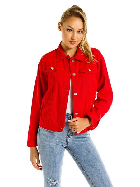 2021 new red single breasted button front denim jacket coat women autumn winter streetwear pocket casual loose outwear for ladies hcf9, Black;brown
2021 new red single breasted button front denim jacket coat women autumn winter streetwear pocket casual loose outwear for ladies hcf9, Black;brown