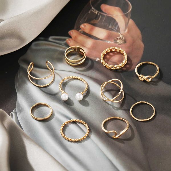 ins cool wind alloy 10 piece ring set creative simple pearl joint ring gold, Silver
ins cool wind alloy 10 piece ring set creative simple pearl joint ring gold, Silver
