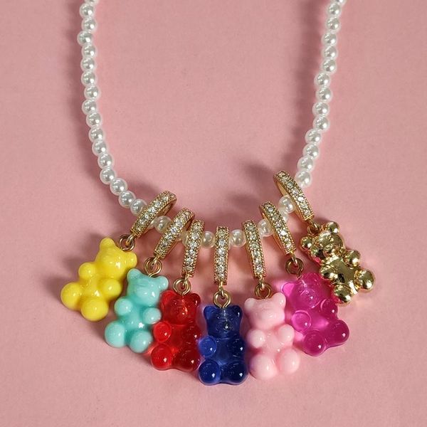 chains korea handmade gummy bear zircon pendant pearl necklace for women sweet girl candy color resin daily party jewelry, Silver
chains korea handmade gummy bear zircon pendant pearl necklace for women sweet girl candy color resin daily party jewelry, Silver