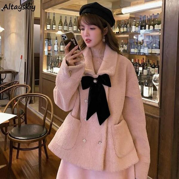 women's jackets cropped women sweet bow design chic ins fashion soft ladies outwear ulzzang simple double breasted slim femme overcoats, Black;brown
women's jackets cropped women sweet bow design chic ins fashion soft ladies outwear ulzzang simple double breasted slim femme overcoats, Black;brown