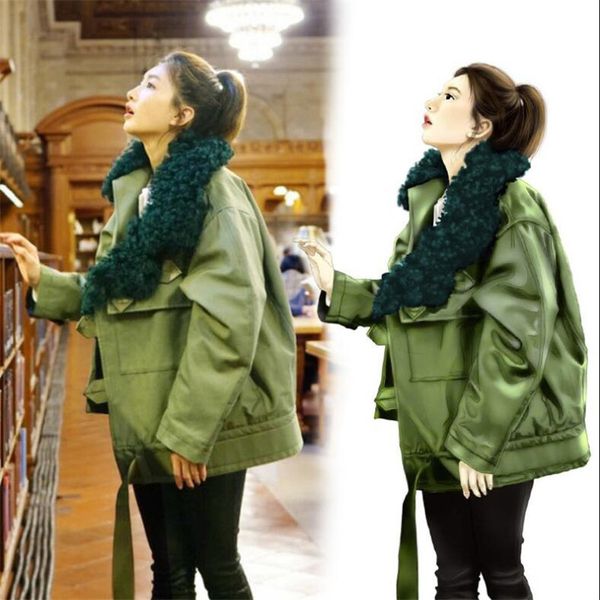 lamb hair motorcycle coat 2021 winter casual thick warm parkas women faux fur collar pockets cotton jackets female outerwear xexw, Black
lamb hair motorcycle coat 2021 winter casual thick warm parkas women faux fur collar pockets cotton jackets female outerwear xexw, Black