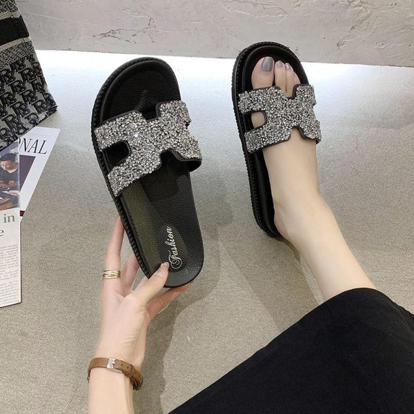 2021 summer new rhinestone flat heel sandals flat open toe slippers women outdoor fashion breathable beach shoes, Black
2021 summer new rhinestone flat heel sandals flat open toe slippers women outdoor fashion breathable beach shoes, Black