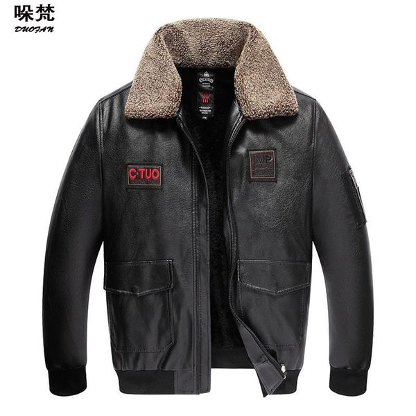men's fur & faux duofan winter men leather jacket coat male retro suede streetwear thicken bomber brand biker, Black
men's fur & faux duofan winter men leather jacket coat male retro suede streetwear thicken bomber brand biker, Black