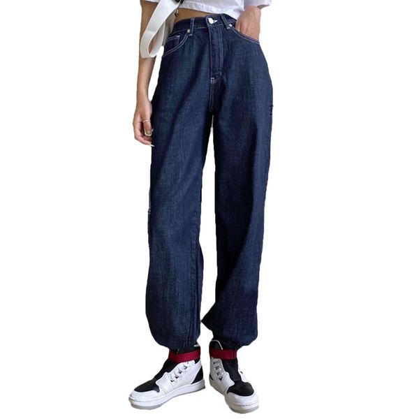 women's pants & capris arrival stylish jeans, solid color high waist knee pocket straight elastic hem trousers for female, Black;white
women's pants & capris arrival stylish jeans, solid color high waist knee pocket straight elastic hem trousers for female, Black;white