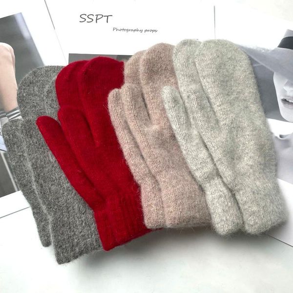 five fingers gloves double-layer hair female winter korean version of solid color all women girls mittens, Blue;gray
five fingers gloves double-layer hair female winter korean version of solid color all women girls mittens, Blue;gray