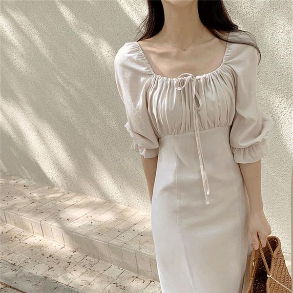casual dresses 2021 summer women square collar high waist puff sleeve elegant fashionable korean style vintage long dr2236, Black;gray
casual dresses 2021 summer women square collar high waist puff sleeve elegant fashionable korean style vintage long dr2236, Black;gray