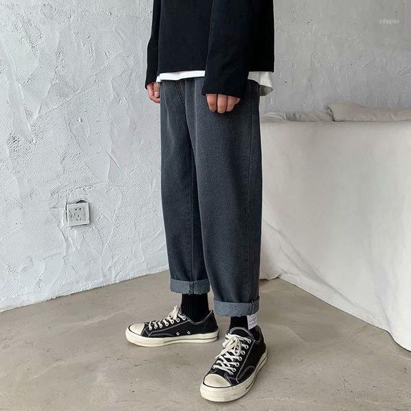 men's straight jeans 2021 korean loose youth casual pants spring autumn trendy hong kong style ankle length harem cargo, Blue
men's straight jeans 2021 korean loose youth casual pants spring autumn trendy hong kong style ankle length harem cargo, Blue