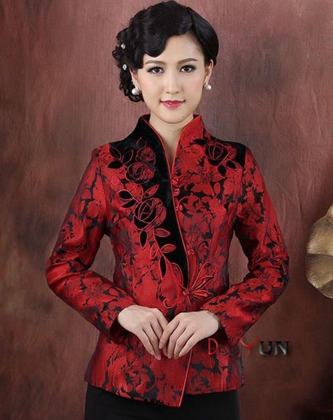 women's jackets plus size chinese embroidered red jacket middle-aged mother's slim long sleeve wedding mourning dress ladies coat, Black;brown
women's jackets plus size chinese embroidered red jacket middle-aged mother's slim long sleeve wedding mourning dress ladies coat, Black;brown