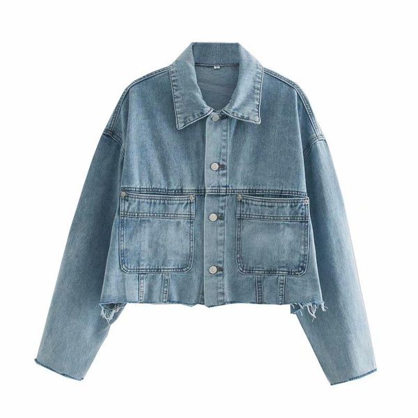 2021 new women short coat 100% cotton denim pockets collared long sleeves cropped coat fashion jacket manteau veste femme, Black;brown
2021 new women short coat 100% cotton denim pockets collared long sleeves cropped coat fashion jacket manteau veste femme, Black;brown