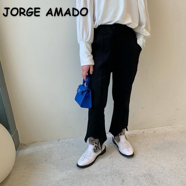 jeans 2021 korean style spring teenagers girls pants split flare bottoms elastic waist black kids clothes e268, Blue
jeans 2021 korean style spring teenagers girls pants split flare bottoms elastic waist black kids clothes e268, Blue