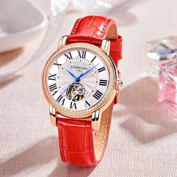 wristwatches carnival women mechanical watch automatic watches diamond dress handwatch gift for friend, Slivery;brown
wristwatches carnival women mechanical watch automatic watches diamond dress handwatch gift for friend, Slivery;brown