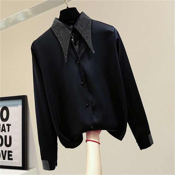 female strass 2021 korean style loose temper pure sleeve long all-combining black white shirt wl2v
female strass 2021 korean style loose temper pure sleeve long all-combining black white shirt wl2v