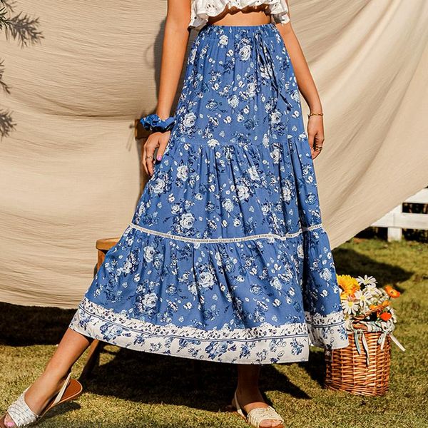 gypsylady blue floral maxi skirt spring vintage casual women skirt beach holiday rayon elastic waist lace tie up chic skirts new, Black
gypsylady blue floral maxi skirt spring vintage casual women skirt beach holiday rayon elastic waist lace tie up chic skirts new, Black