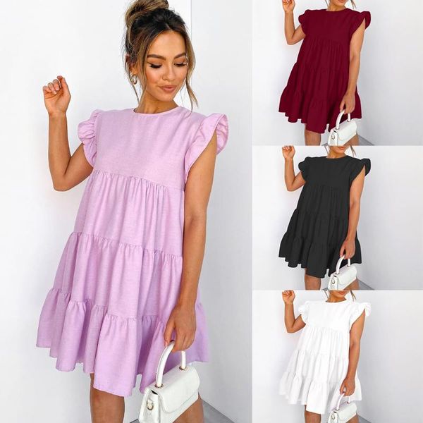 summer mini dresses o-neck dresses casual solid colors dress new summer fashion womens raglan shoulder ruffles loose dress, Black;gray
summer mini dresses o-neck dresses casual solid colors dress new summer fashion womens raglan shoulder ruffles loose dress, Black;gray