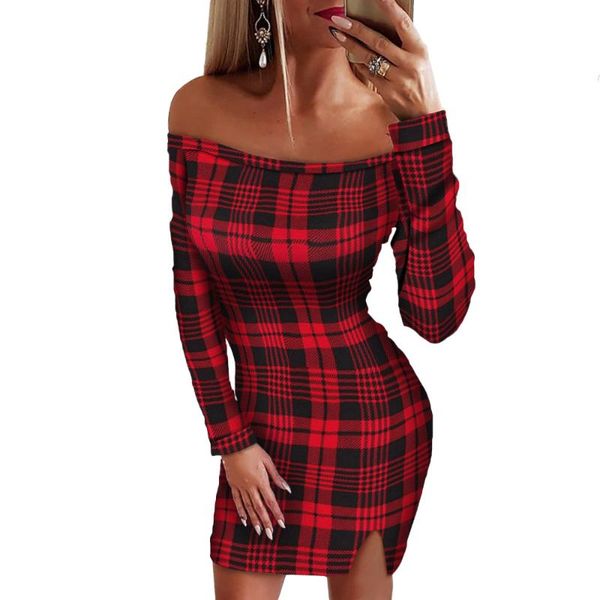 casual dresses one-shoulder plaid skinny dress women mini off shoulder long sleeve split above knee christmas festival, Black;gray
casual dresses one-shoulder plaid skinny dress women mini off shoulder long sleeve split above knee christmas festival, Black;gray