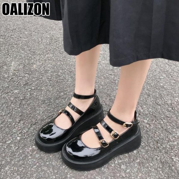 dress shoes fashion summer patent leather women round toe lady buckle strap hollow out wedge sandals shallow height increased r177, Black
dress shoes fashion summer patent leather women round toe lady buckle strap hollow out wedge sandals shallow height increased r177, Black