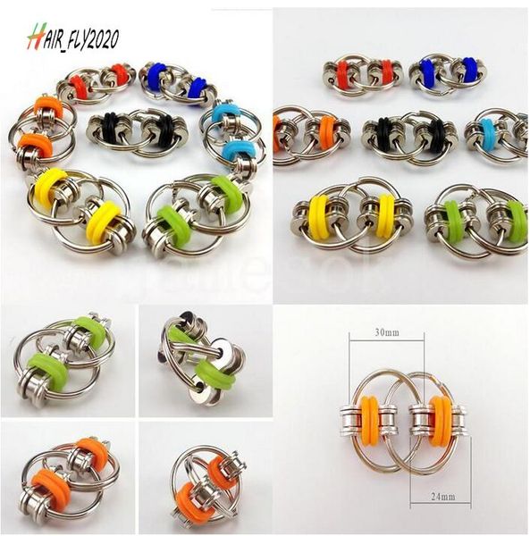 key ring fidget spinner gyro hand spinner metal toy finger keyring chain hand spinner toys birthday reduce decompression anxiety party gift