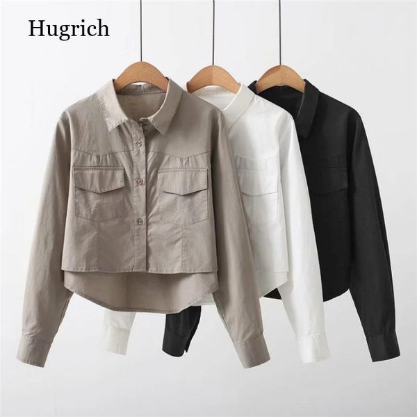 women's vests women simply solid color double pockets patch short shirts office lady long sleeve blouse chic chemise, Black;white
women's vests women simply solid color double pockets patch short shirts office lady long sleeve blouse chic chemise, Black;white