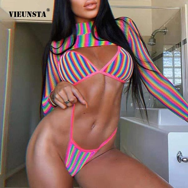 one-piece suits 2021 summer bikini 3 piece set women rainbow striped print long sleeve push up biquini suit fashion swimwear
one-piece suits 2021 summer bikini 3 piece set women rainbow striped print long sleeve push up biquini suit fashion swimwear