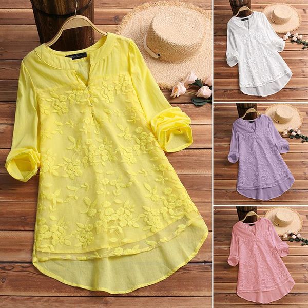elegant embroidery womens summer blouse zanzea tunic v neck long sleeve shirts female chic button blusa plus size 5xl, White
elegant embroidery womens summer blouse zanzea tunic v neck long sleeve shirts female chic button blusa plus size 5xl, White