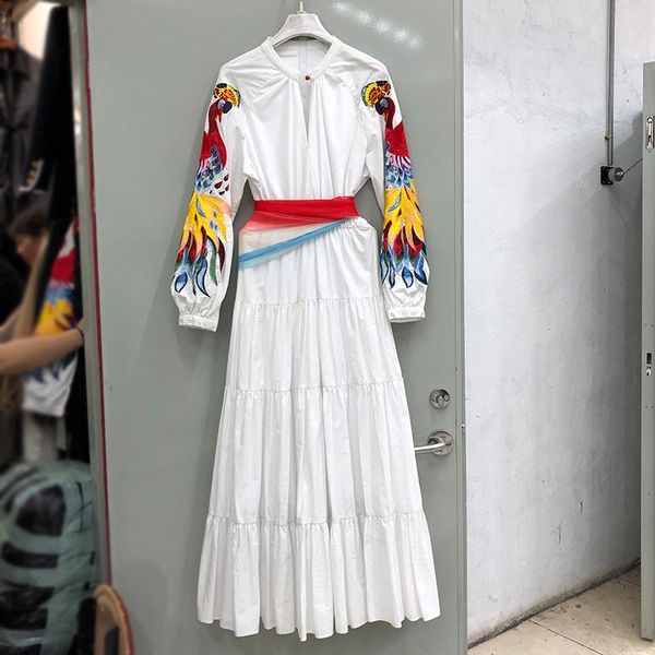 casual dresses women embroidered peacock white long maxi dress retro sleeve lantern gorgeous party vestidos, Black;gray
casual dresses women embroidered peacock white long maxi dress retro sleeve lantern gorgeous party vestidos, Black;gray