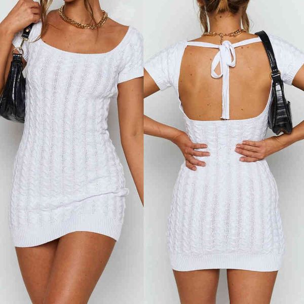 casual dresses women summer pencil square neck short sleeve backless bandage high waist slim hips knitted mini dress vestidos atsm, Black;gray
casual dresses women summer pencil square neck short sleeve backless bandage high waist slim hips knitted mini dress vestidos atsm, Black;gray