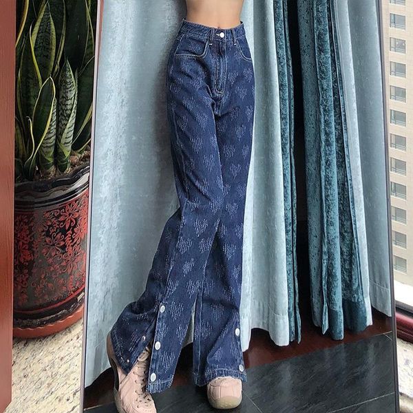 women's jeans high waist side slit wide leg denim pants button women loose casual streetwear split washed mom fashion trousers, Blue
women's jeans high waist side slit wide leg denim pants button women loose casual streetwear split washed mom fashion trousers, Blue