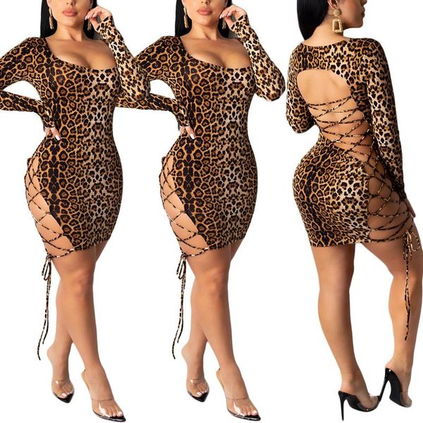 casual dresses women leoapard print bandage dress clubwear backless hollow out bodycon slim party lace-up mini vestidos, Black;gray
casual dresses women leoapard print bandage dress clubwear backless hollow out bodycon slim party lace-up mini vestidos, Black;gray
