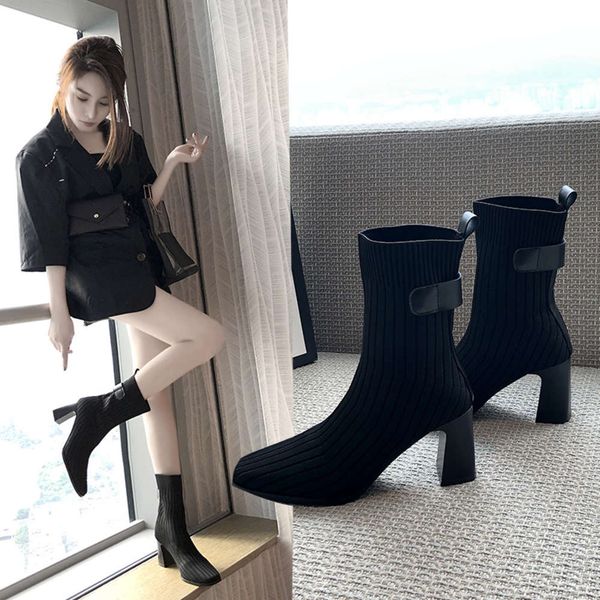 boots children autumn net red short elastic socks women's thick heels high thin martin, Black
boots children autumn net red short elastic socks women's thick heels high thin martin, Black