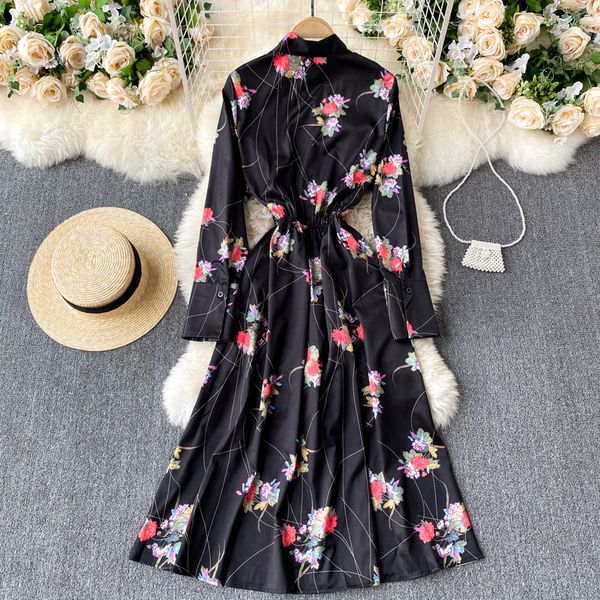 vintage polkat dot floral shreds print long elastic bow elegant waist ladies black shirt boho dress 66x7, Black;gray
vintage polkat dot floral shreds print long elastic bow elegant waist ladies black shirt boho dress 66x7, Black;gray