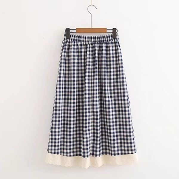 skirts japanese style fresh lace stitching cotton plaid skirt women elastic high waisted mori girl a-line long midi button zj2s, Black
skirts japanese style fresh lace stitching cotton plaid skirt women elastic high waisted mori girl a-line long midi button zj2s, Black