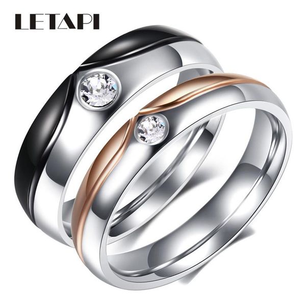 wedding rings letapi 2021 silver color stainless steel vintage ring for women men crystal cz stone fashion lover jewelry gifts, Slivery;golden 
wedding rings letapi 2021 silver color stainless steel vintage ring for women men crystal cz stone fashion lover jewelry gifts, Slivery;golden