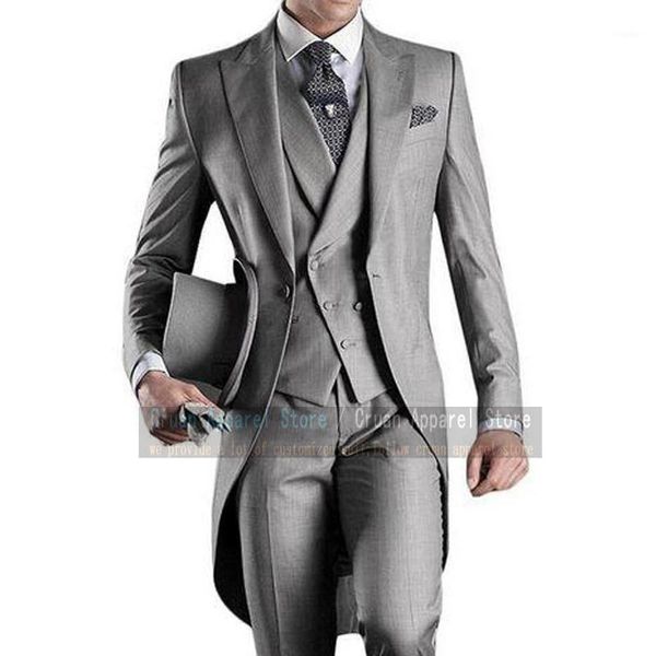 men's suits & blazers custom classic grey morning wedding suit tailcoat set slim fit formal groom dress tuxedo blazer vest pants 3 piec, White;black
men's suits & blazers custom classic grey morning wedding suit tailcoat set slim fit formal groom dress tuxedo blazer vest pants 3 piec, White;black