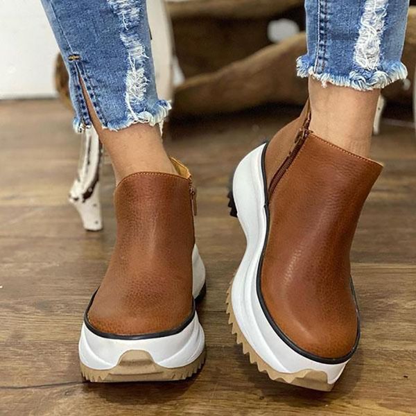 boots 2021 women's ankle round toe side zipper white bottom ladies platform shoes solid color daily walking female casual, Black
boots 2021 women's ankle round toe side zipper white bottom ladies platform shoes solid color daily walking female casual, Black