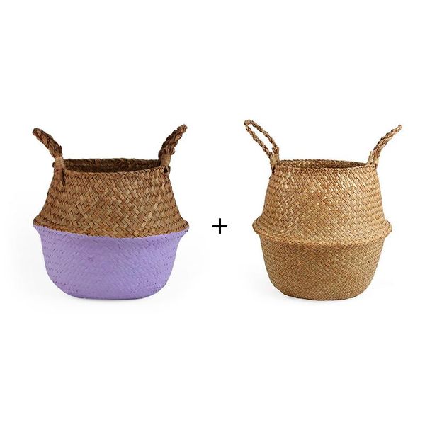 storage baskets 2 pcs/set basket decorated with seaweed belly grass flower pot toy deskdecoration
storage baskets 2 pcs/set basket decorated with seaweed belly grass flower pot toy deskdecoration