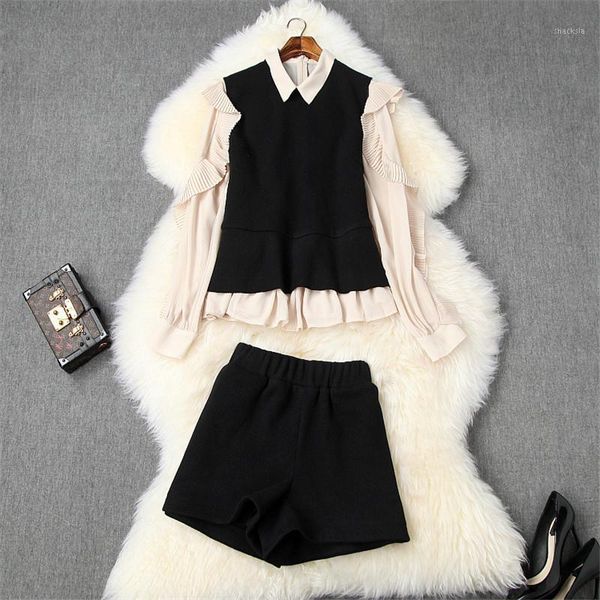 fashion women 2021 high spring elegant lady office work outfits ruffle chiffon blouse+vest+shorts suit 3piece clothing sets women's tra, Gray
fashion women 2021 high spring elegant lady office work outfits ruffle chiffon blouse+vest+shorts suit 3piece clothing sets women's tra, Gray