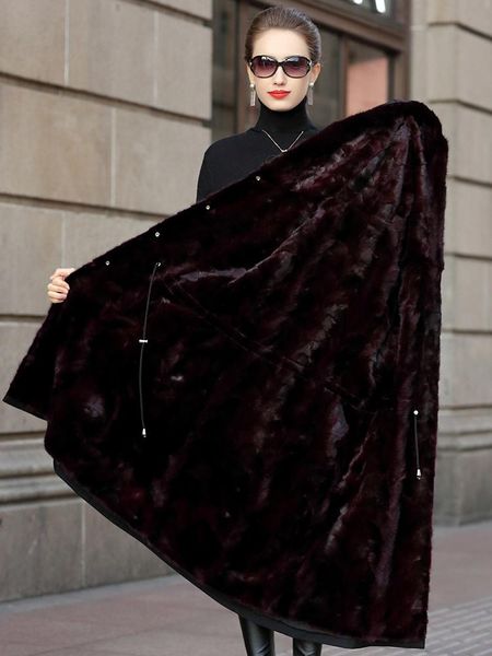 women's fur & faux luxury fashion high mink quality coat long elegant korean female winter parkas double-sided jacket mujeres abrigoszj, Black
women's fur & faux luxury fashion high mink quality coat long elegant korean female winter parkas double-sided jacket mujeres abrigoszj, Black