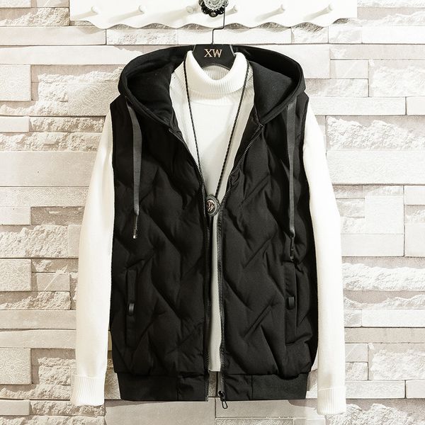 2021 winter new leisure cotton waistcoat sleeveless vest hooded down jacket men's wear, Black;white
2021 winter new leisure cotton waistcoat sleeveless vest hooded down jacket men's wear, Black;white