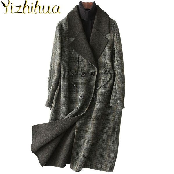 women's wool & blends women coat spring long plaid coats autumn jacket female outerwear casaco feminino 38508 wyq1210, Black
women's wool & blends women coat spring long plaid coats autumn jacket female outerwear casaco feminino 38508 wyq1210, Black