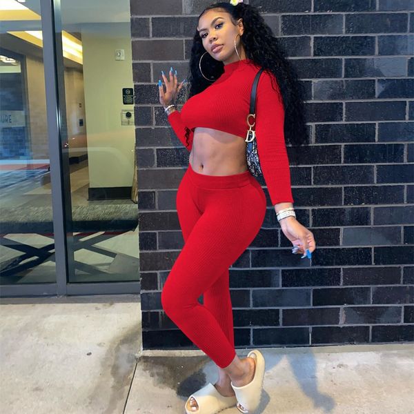 sport rib knit two piece set turtleneck long sleeve crop and pants women clothes fall winter outfits d27-cf48, White
sport rib knit two piece set turtleneck long sleeve crop and pants women clothes fall winter outfits d27-cf48, White