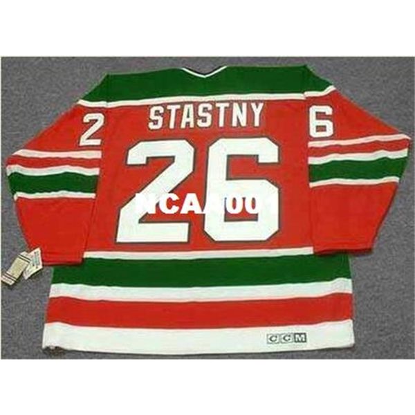 001 #26 peter stastny new jersey devils 1991 ccm vintage retro away hockey jersey or custom any name or number retro jersey, Black
001 #26 peter stastny new jersey devils 1991 ccm vintage retro away hockey jersey or custom any name or number retro jersey, Black
