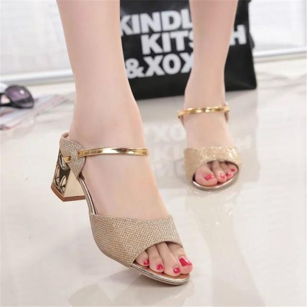 dress shoes woman thick heel slippers hollow sandals for women gold silver open toe summer fashion bling, Black
dress shoes woman thick heel slippers hollow sandals for women gold silver open toe summer fashion bling, Black